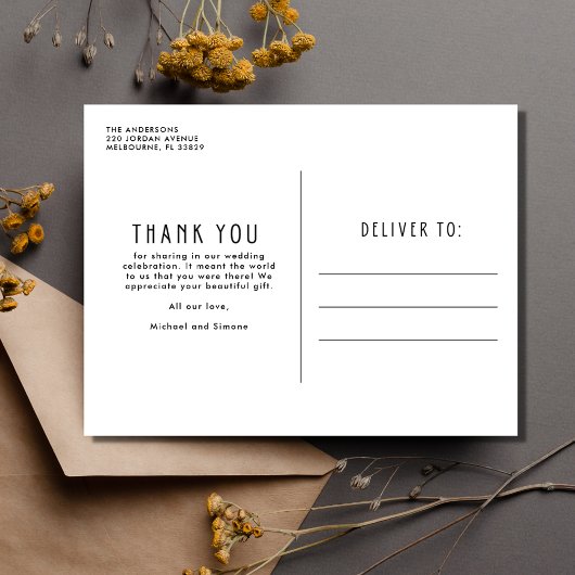 たった今結婚しました結婚写真ありがとう ポストカード