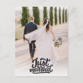 たった今結婚しました結婚写真ありがとう ポストカード (正面)