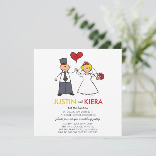 たった今結婚しました結婚漫画のカップル発表 招待状 (スタンド正面)
