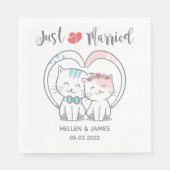 たった今結婚しました結婚猫 スタンダードランチョンナプキン (正面)