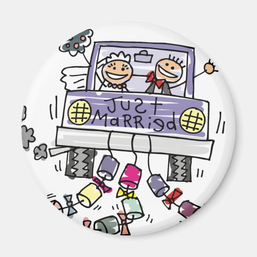 たった今結婚しました花嫁結婚お祝い マグネット (正面)