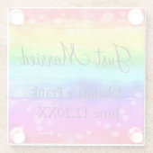 たった今結婚しました虹 ガラスコースター (裏面)