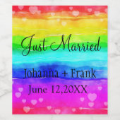 たった今結婚しました虹 ワインラベル (シングルラベル)