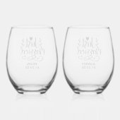 たった今結婚しました記念 ステムなしワイングラス (裏面)