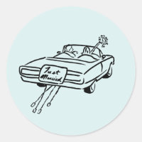 たった今結婚しました車で新郎新婦