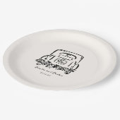 たった今結婚しました車のカスタム結婚式の好意 ペーパープレート (アングル)