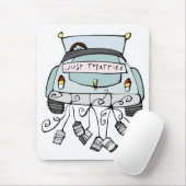 たった今結婚しました車の抗力缶 マウスパッド (マウス)