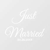 たった今結婚しました車の結婚ハネムーン ウィンドウサイン (シート)