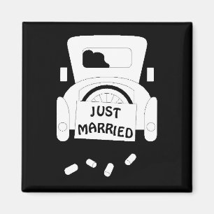たった今結婚しました車 マグネット