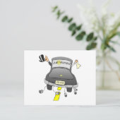 たった今結婚しました車 案内ポストカード (スタンド正面)