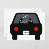 たった今結婚しました車 案内ポストカード (正面/裏面)