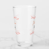 たった今結婚しました追加カップル名の日付赤vintagborder タンブラーグラス (左)