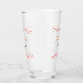 たった今結婚しました追加カップル名の日付赤vintagborder タンブラーグラス (右)