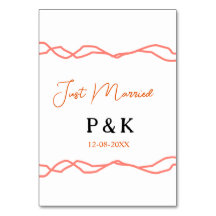 たった今結婚しました追加カップル名の日付赤vintagborder