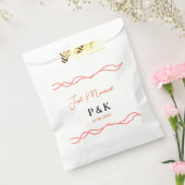 たった今結婚しました追加カップル名の日付赤vintagborder フェイバーバッグ (封をした状態)