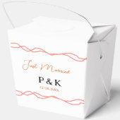 たった今結婚しました追加カップル名の日付赤vintagborder フェイバーボックス (裏面)