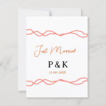 たった今結婚しました追加カップル名の日付赤vintagborder
