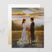 たった今結婚しました金ゴールド型結婚写真の発表 (正面/裏面)