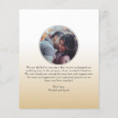 たった今結婚しました金ゴールド型結婚写真の発表 (裏面)