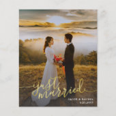 たった今結婚しました金ゴールド型結婚写真の発表 (正面)