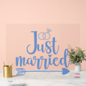 たった今結婚しました青 アクリルサイン (ウェディング)