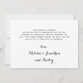 たった今結婚しました駆け結婚落ち犬の発表 セーブザデート (裏面)