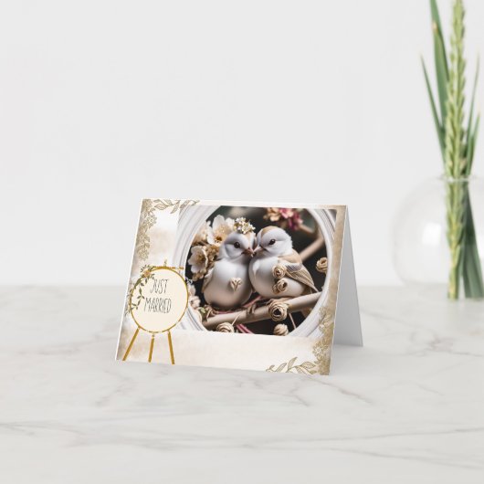 たった今結婚しました鳥 シーズンカード (正面)