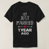 たった今結婚しました1年前1周年結婚前 Tシャツ (デザイン正面)
