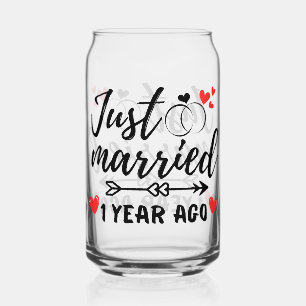 たった今結婚しました1年前、1周年結婚を迎える ガラス缶