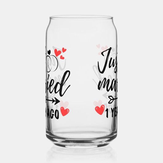 たった今結婚しました1年前、1周年結婚を迎える ガラス缶 (右)