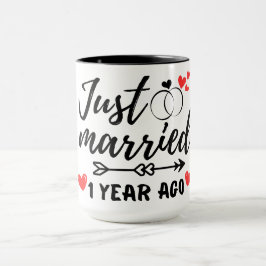 たった今結婚しました1年前、1周年結婚を迎える マグカップ