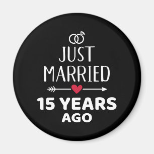 たった今結婚しました15年前15結婚周年 マグネット
