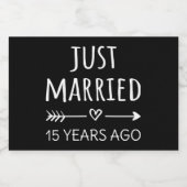 たった今結婚しました15年前I スパークリングワインラベル (シングルラベル)