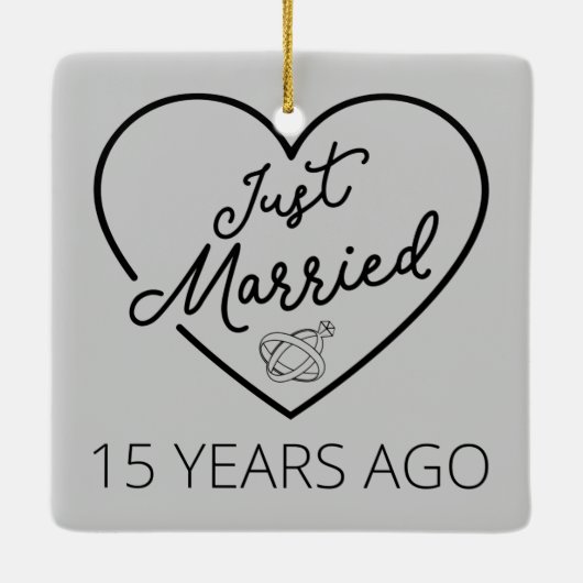 たった今結婚しました15年前III セラミックオーナメント (裏面)