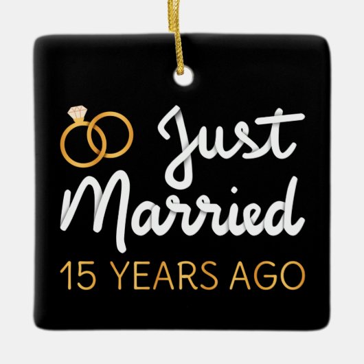 たった今結婚しました15年前IV セラミックオーナメント (正面)