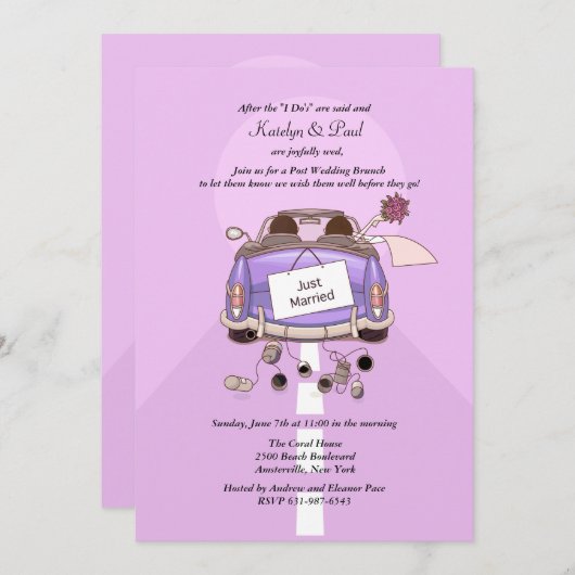 たった今結婚しました2のポストの結婚式のブランチの招待状 招待状 (正面/裏面)