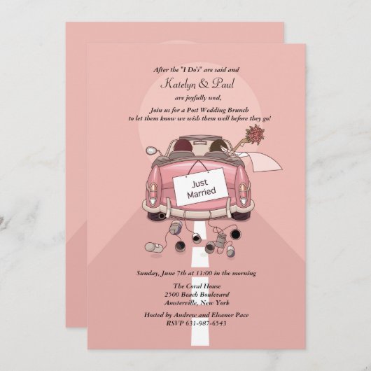 たった今結婚しました2のポストの結婚式のブランチの招待状 招待状 (正面/裏面)