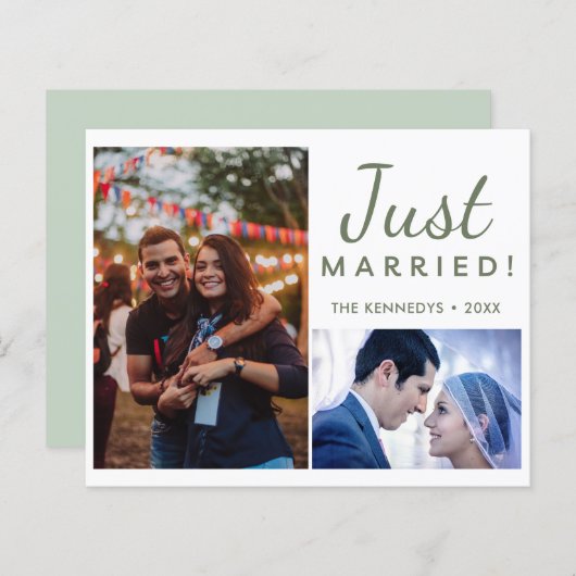 たった今結婚しました2フォトグリーン結婚の発表 (正面/裏面)