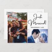 たった今結婚しました2フォトコラ結婚ージュ 案内ポストカード (正面/裏面)
