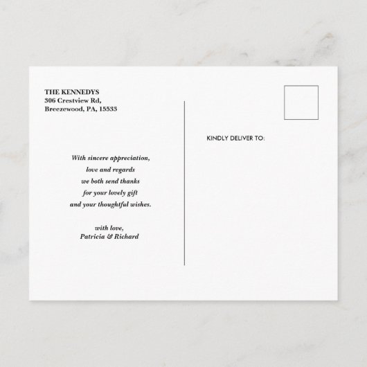 たった今結婚しました2フォトコラ結婚ージュ 案内ポストカード (裏面)