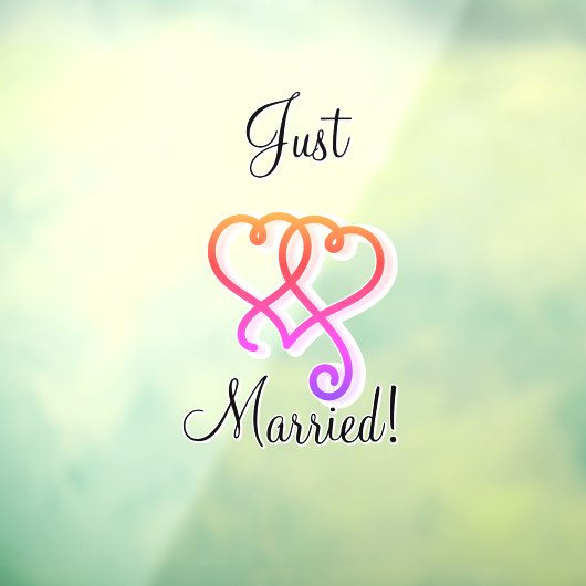 たった今結婚しました2リンク渦巻形のレインボーハート車 ウィンドウサイン (シート3)