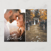 たった今結婚しました2枚の写真結婚が届いた ポストカード (正面)