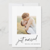 たった今結婚しました2結婚写真の駆け落ち 案内状 (正面)
