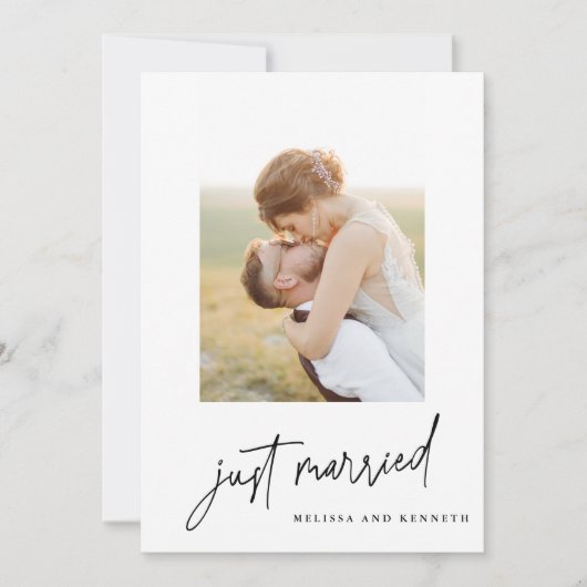 たった今結婚しました2結婚写真の駆け落ち 案内状 (正面)