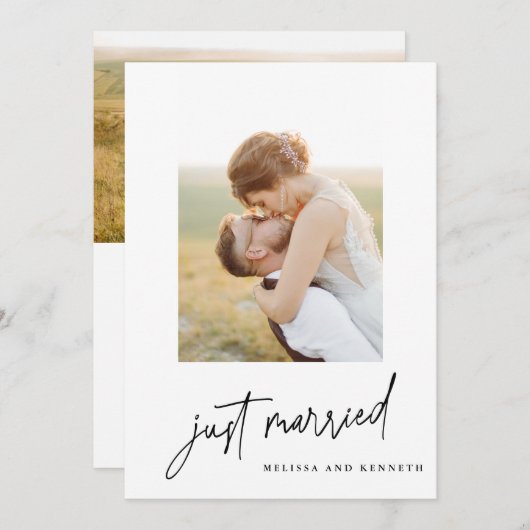 たった今結婚しました2結婚写真の駆け落ち 案内状 (正面/裏面)