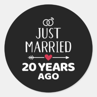 たった今結婚しました20年前20結婚周年 ラウンドシール
