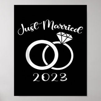 たった今結婚しました2023の結婚リングや輪マッチングカップルNe ポスター