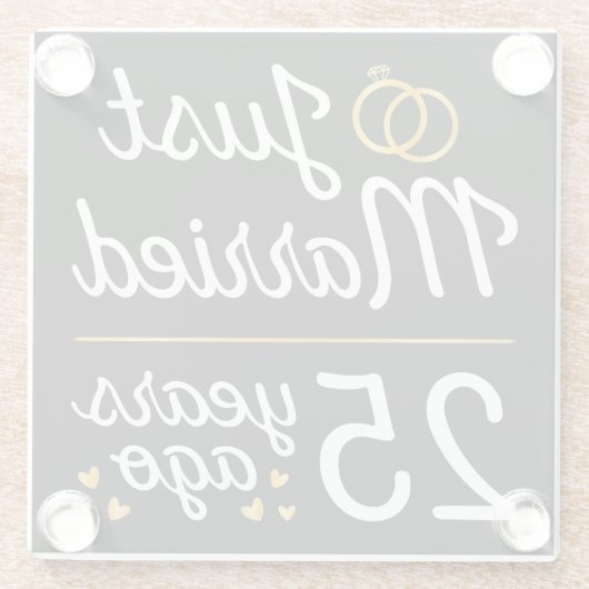 たった今結婚しました25年前II ガラスコースター (裏面)