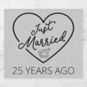 たった今結婚しました25年前III スパークリングワインラベル (シングルラベル)