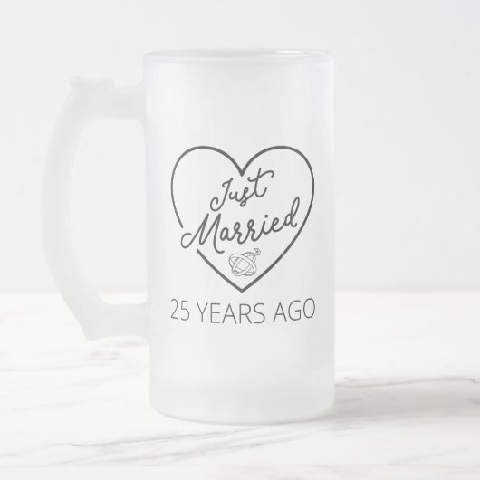 たった今結婚しました25年前III フロストグラスビールジョッキ (左)